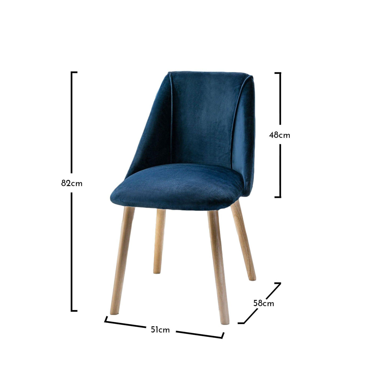 Amelia Whitewash Dining Table Set - 6 Seater - Freya Blue Dining Chairs - Whitewash Oak Legs