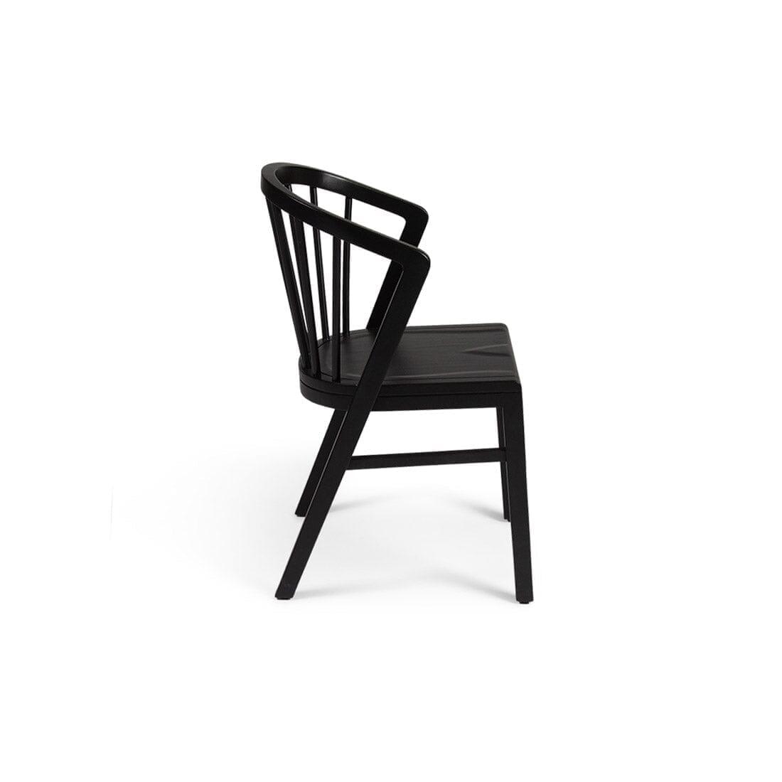 Amelia Whitewash Extendable Dining Table Set - 6 Seater - Mabel Black Spindle Back Chairs - Black Legs