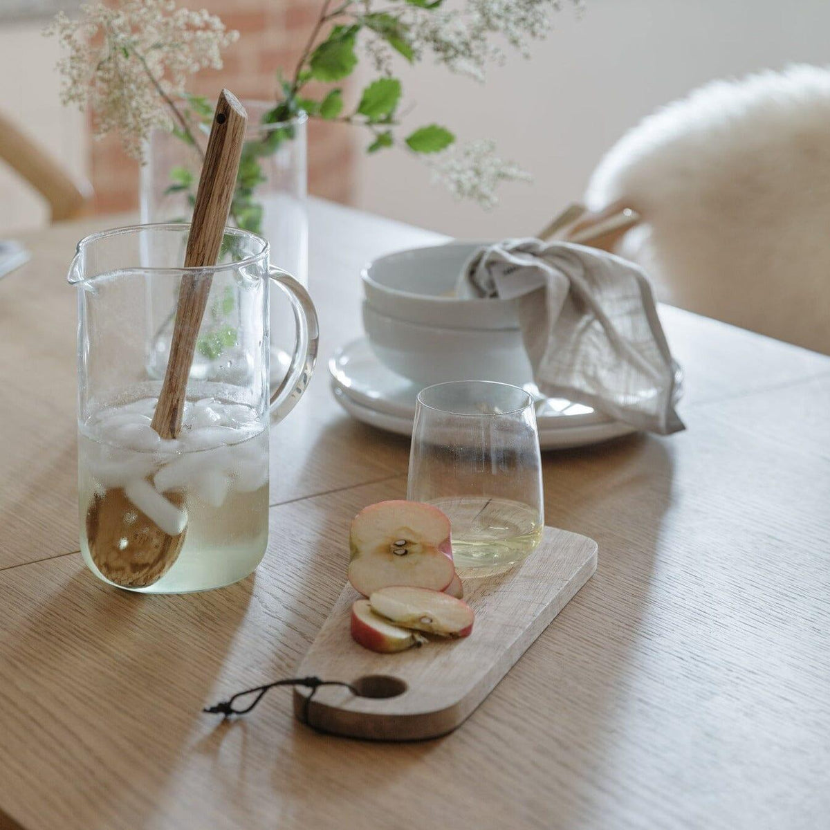 Amelia Whitewash Extendable Dining Table Set - 6 Seater - Freya Sand Dining Chairs - Whitewash Oak Legs
