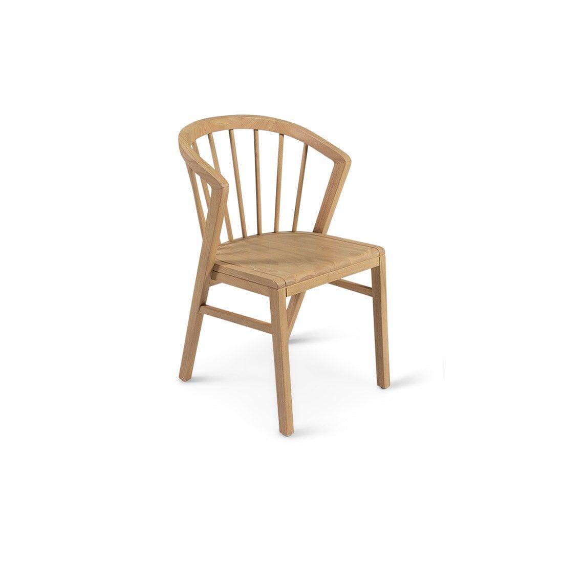Amelia Whitewash Extendable Dining Table Set - 6 Seater - Mabel Pale Oak Spindle Back Chairs