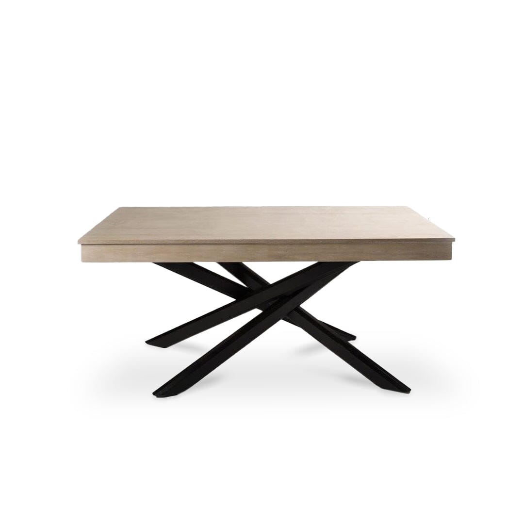 Amelia Whitewash Dining Table Set - 6 Seater - Freya Fern Green Dining Chairs - Black Legs