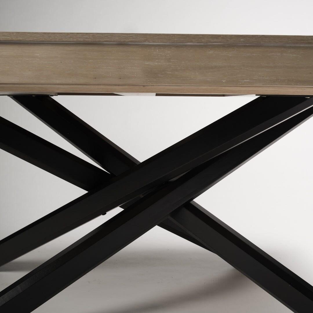 Amelia Whitewash Dining Table Set - 6 Seater - Freya Fern Green Dining Chairs - Black Legs