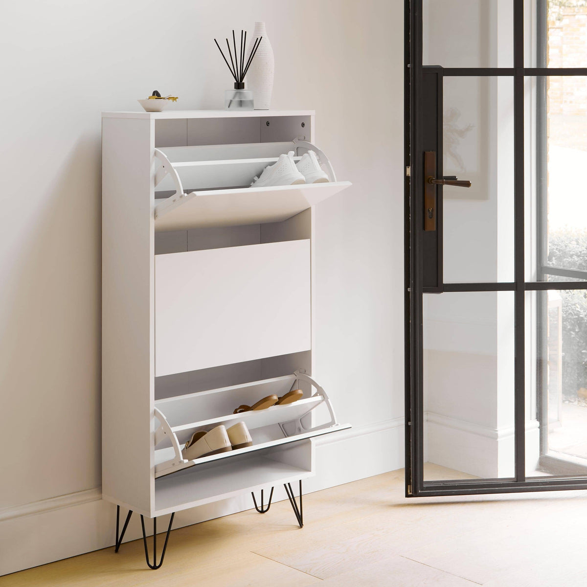 Anderson Shoe Cabinet - 3 Door - White