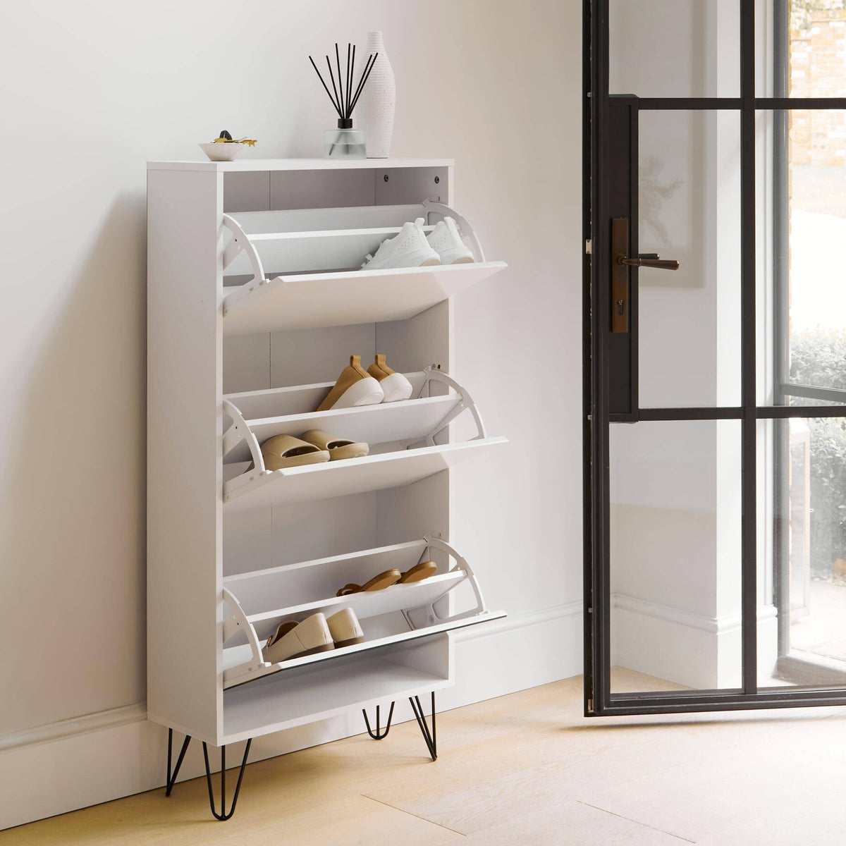 Anderson Shoe Cabinet - 3 Door - White