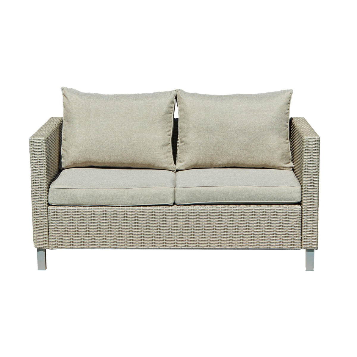 OUTLET - Aria 2 Seater Rattan Garden Sofa - Light Grey