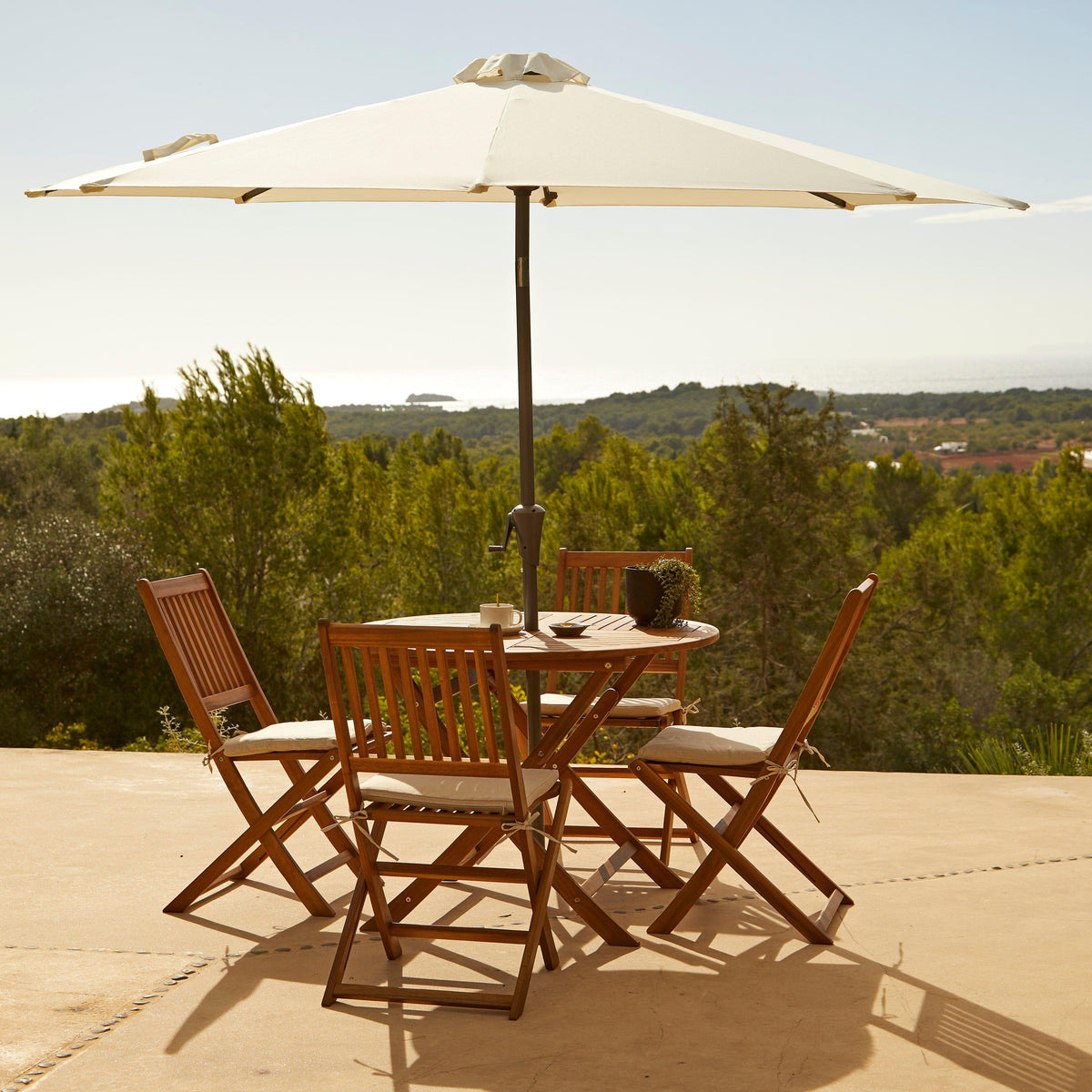 Ashby 4 Seater Round Wooden Garden Dining Set - 100cm