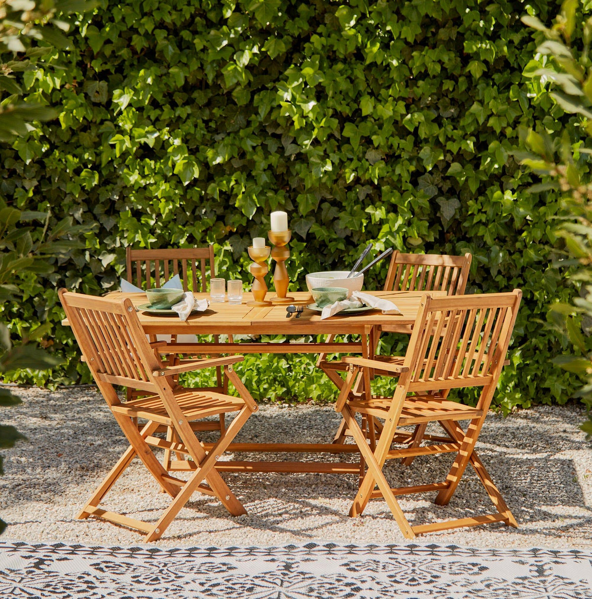 Ashby 4 Seater Wooden Garden Dining Set - 120cm
