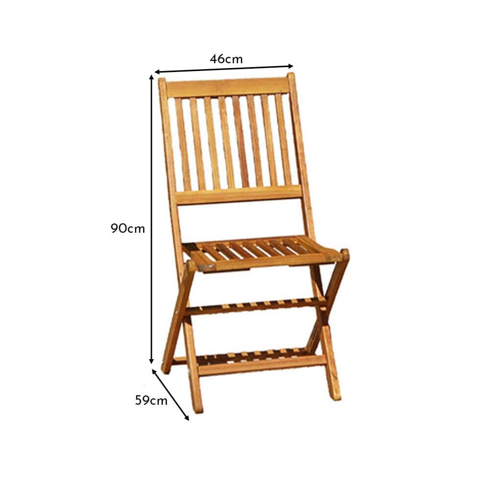 Outlet - Ashby Wooden Armless Garden Folding Chairs - Set of 2