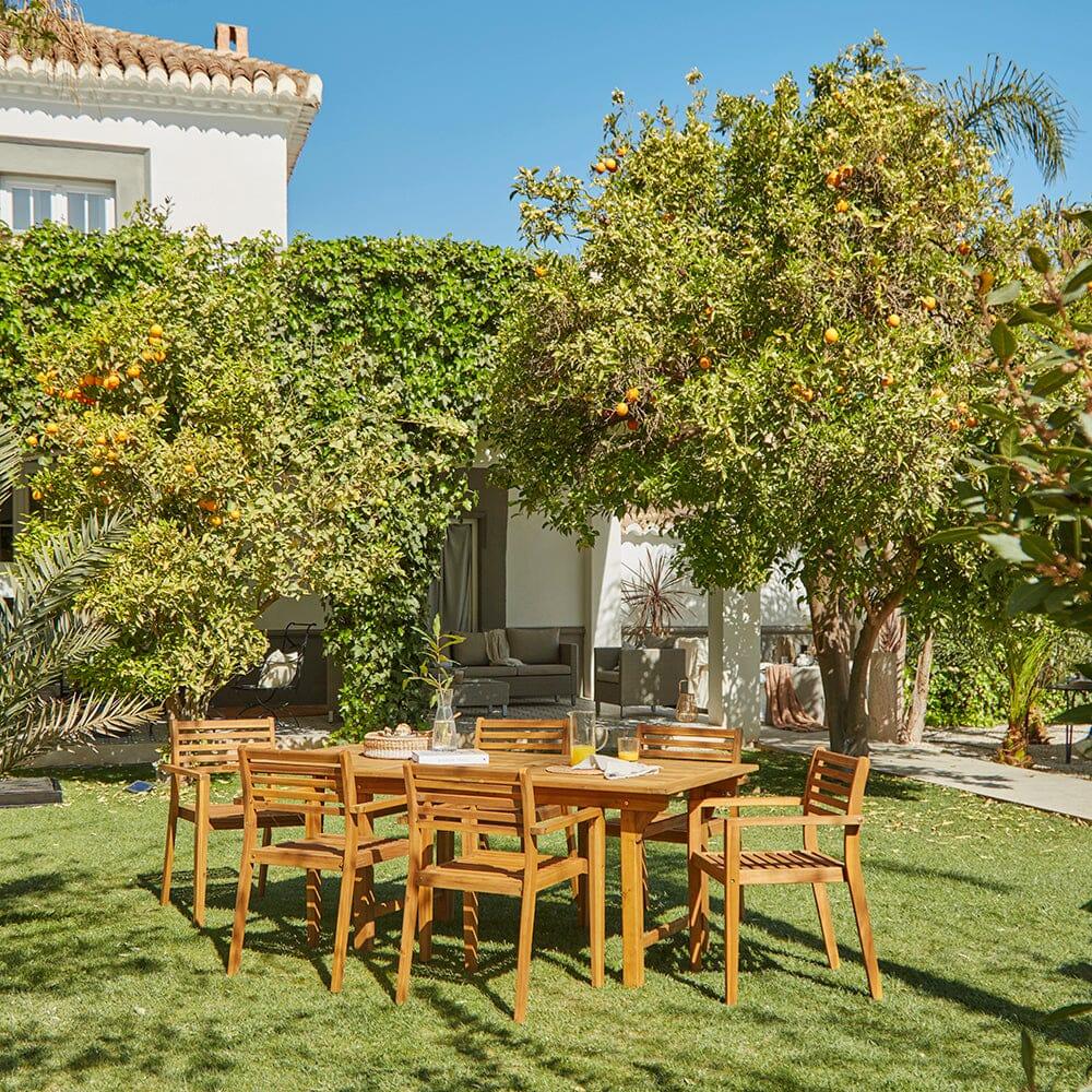Aspen 6 Seater Wooden Extendable Garden Dining Set