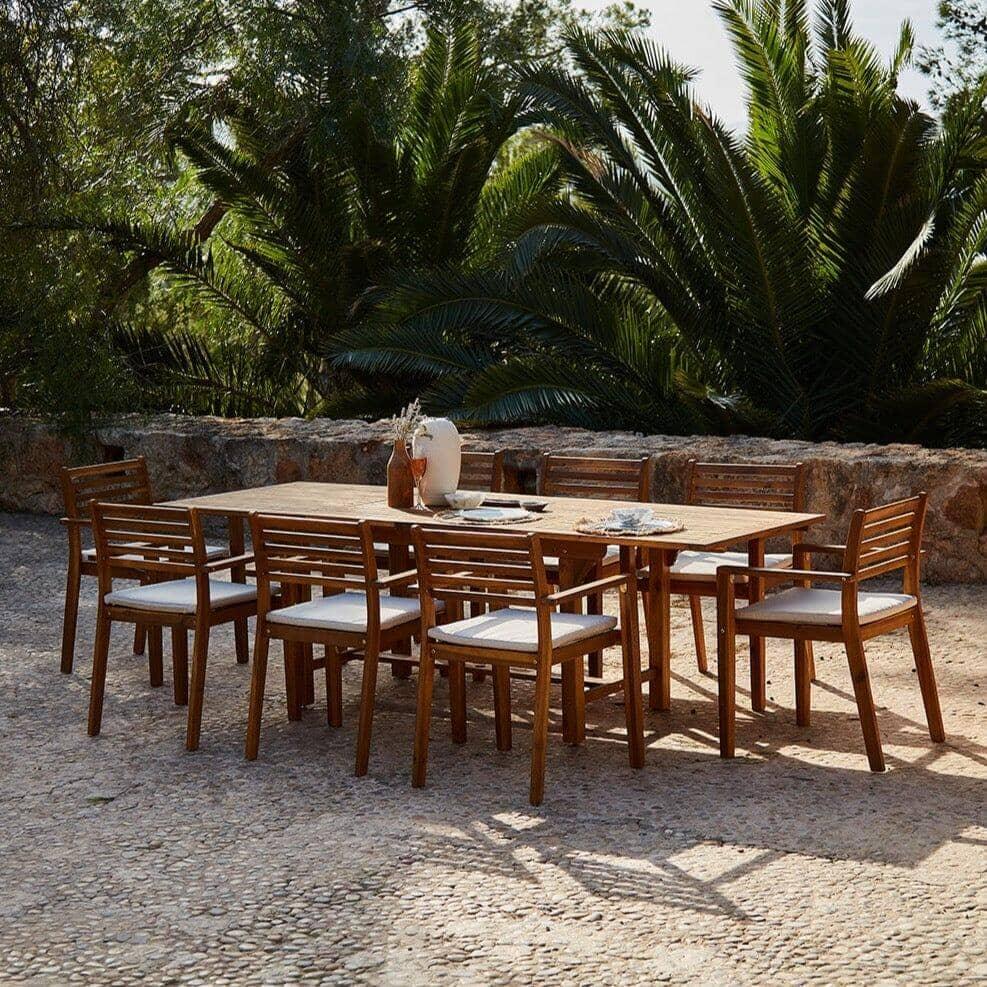 Aspen 8 Seater Wooden Garden Dining Set - 160cm to 240cm