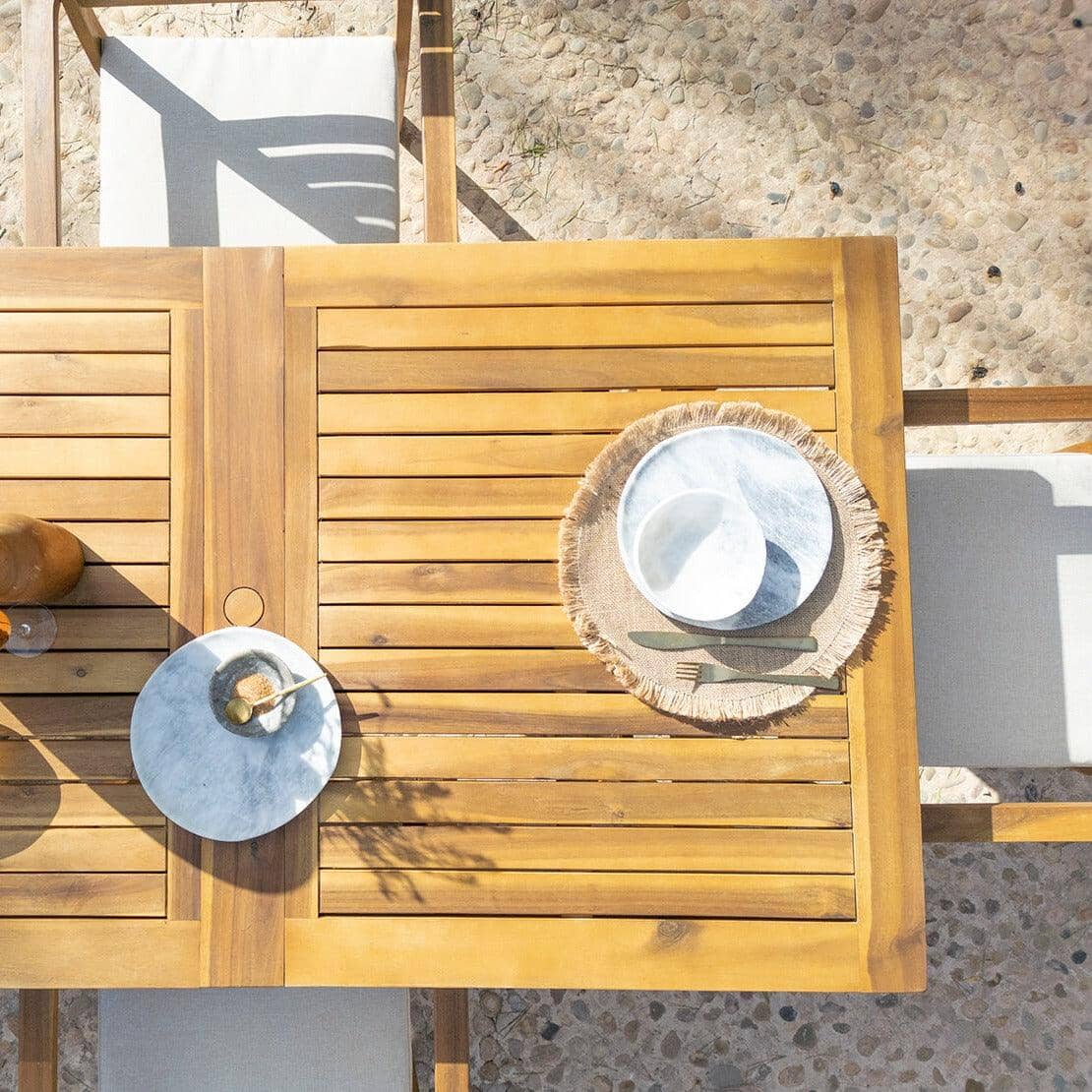 Aspen 6 Seater Wooden Extendable Garden Dining Set with Cushions