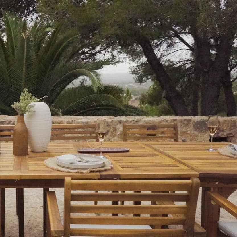 Aspen 8 Seater Wooden Garden Dining Set with Cushions - 160cm to 240cm