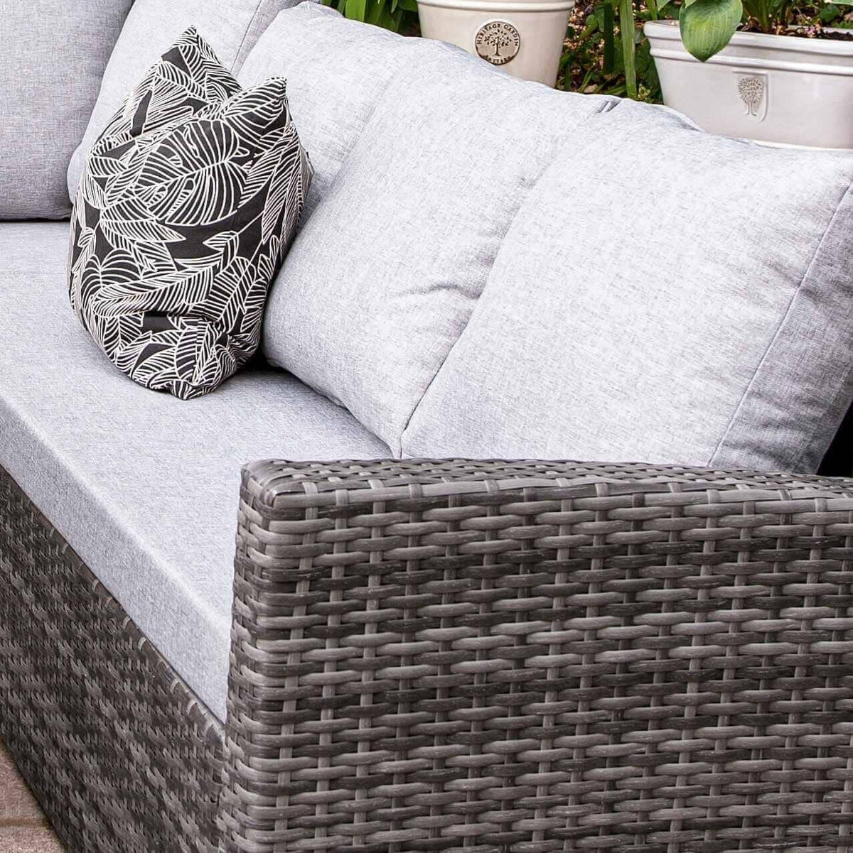 Aston Corner Sofa Cushion Cover Set - Grey/Black