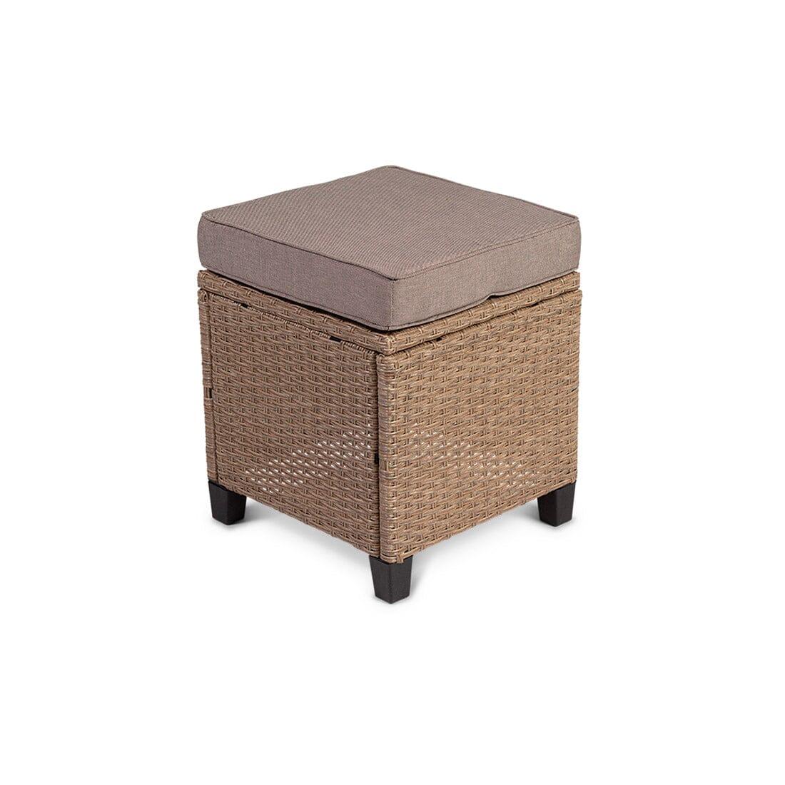 Aston Rattan Corner Sofa Set - 9 Seater - Natural Brown - Glass Table Top