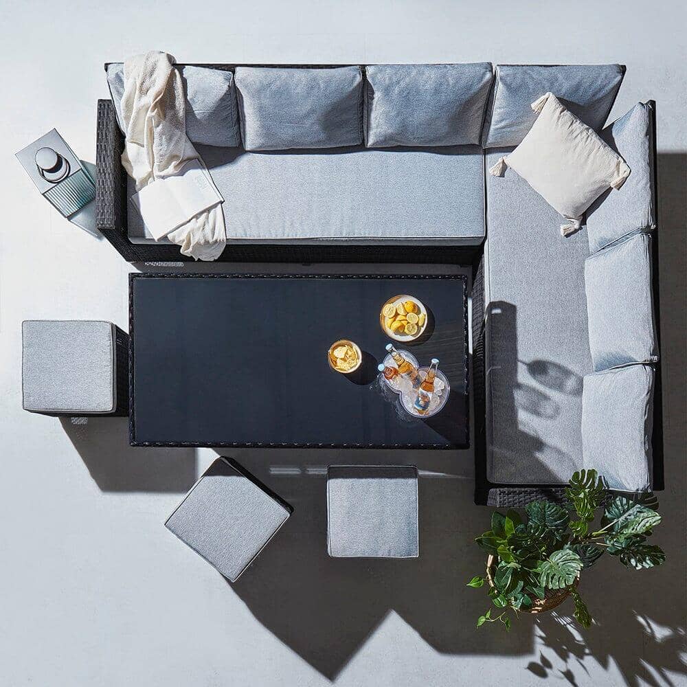 Aston Corner Sofa Cushion Cover Set - Grey/Black