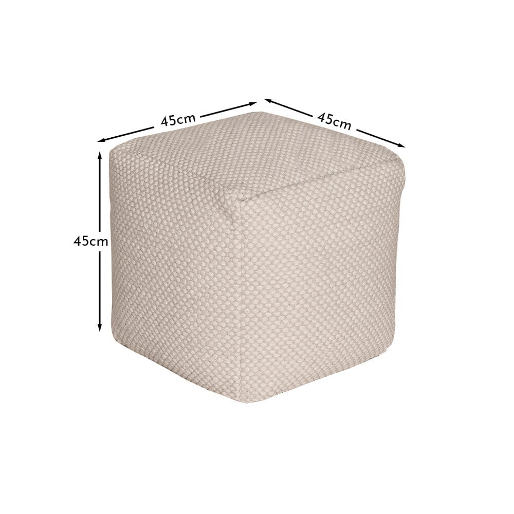 Atcham Wool & Cotton Ottoman Stool - Clay/Natural