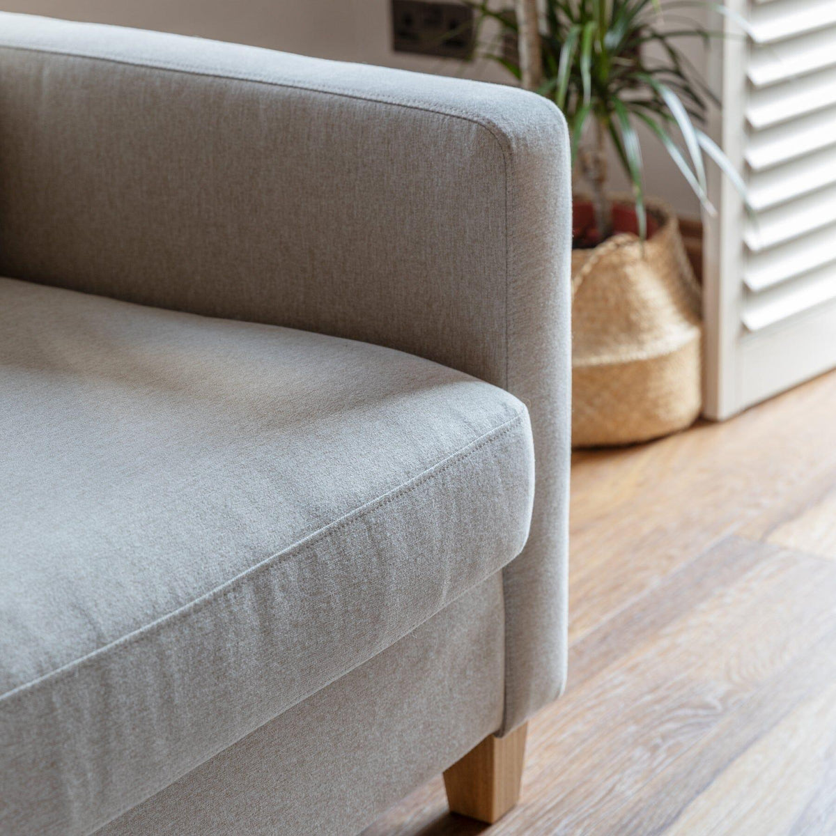 Ava 3 Seater Sofa - Sand with Pale Oak Legs