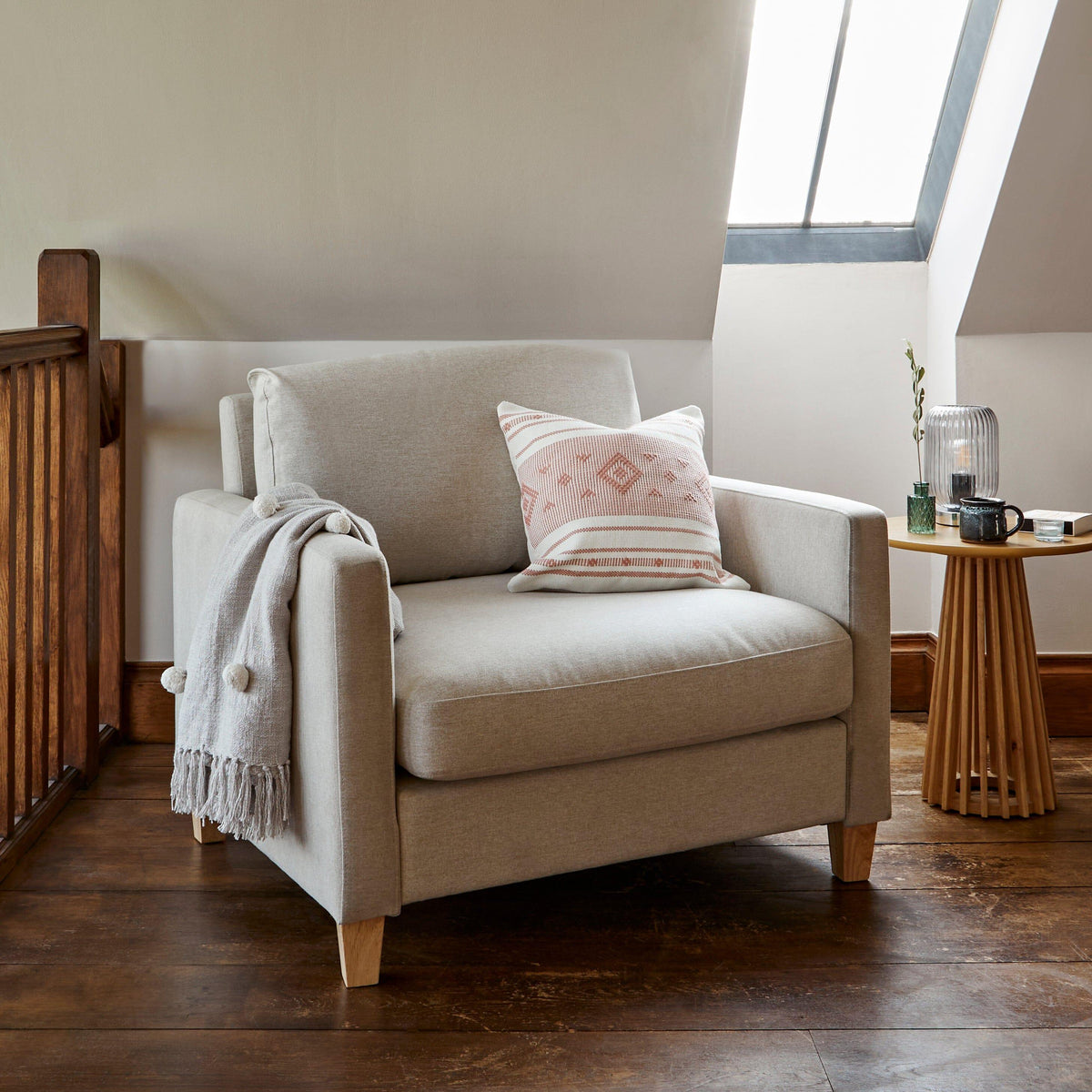 Ava Sand Armchair - Pale Oak Legs