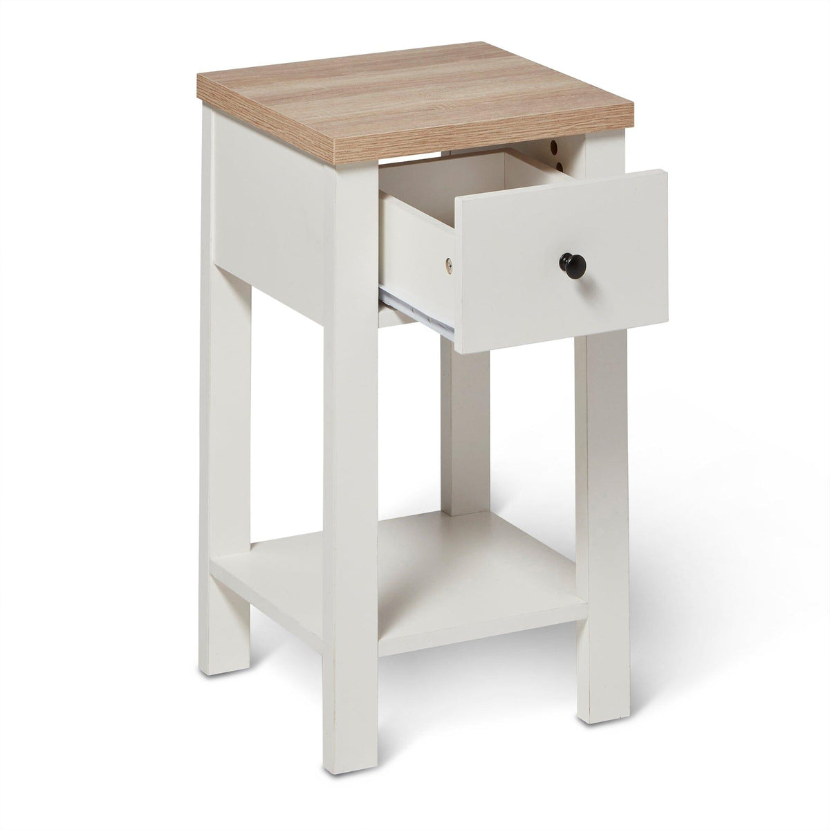 Bampton 1 Drawer Bedside Table - Alabaster White