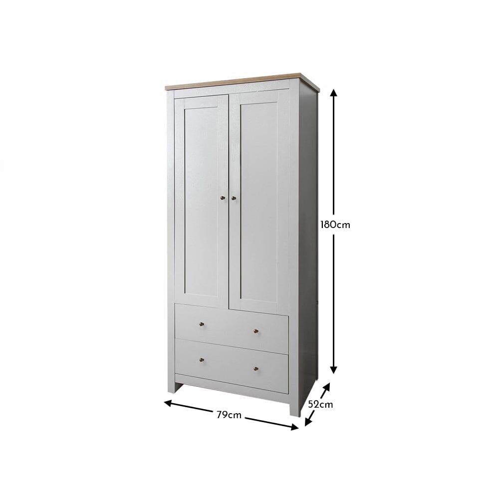 Outlet - Bampton Double Wardrobe - Grey