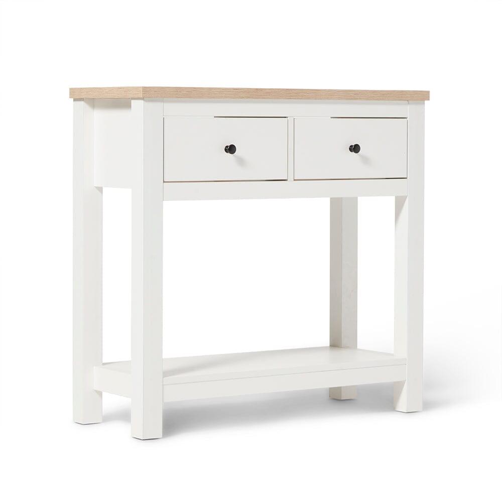 Bampton Alabaster White 2 Drawer Console Table