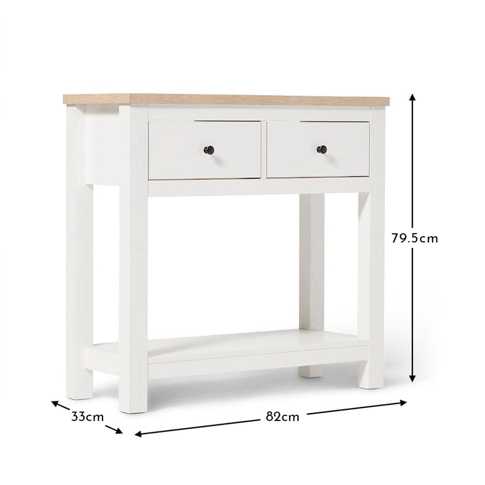 Bampton Alabaster White 2 Drawer Console Table