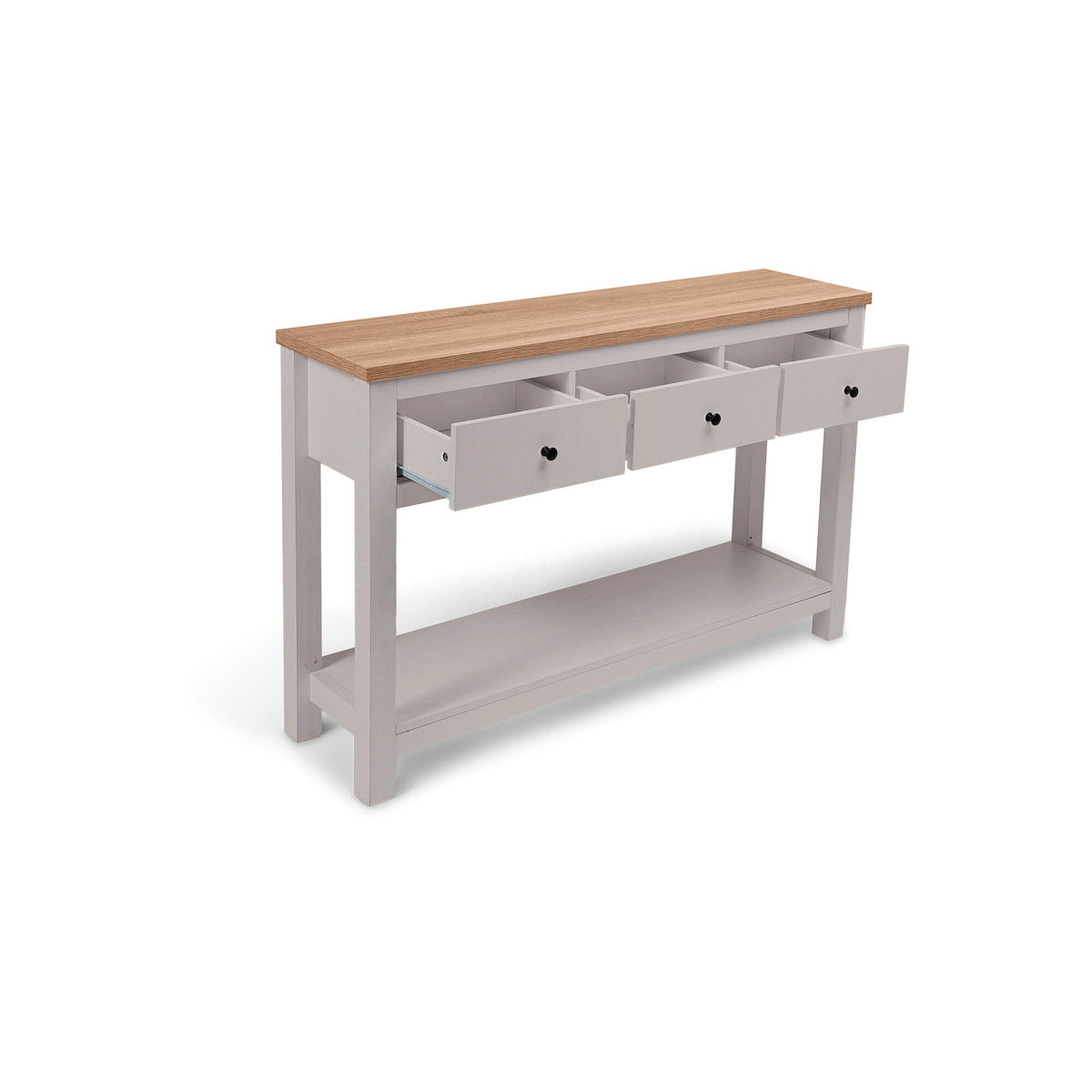 Bampton Stone Grey 3 Drawer Console Table