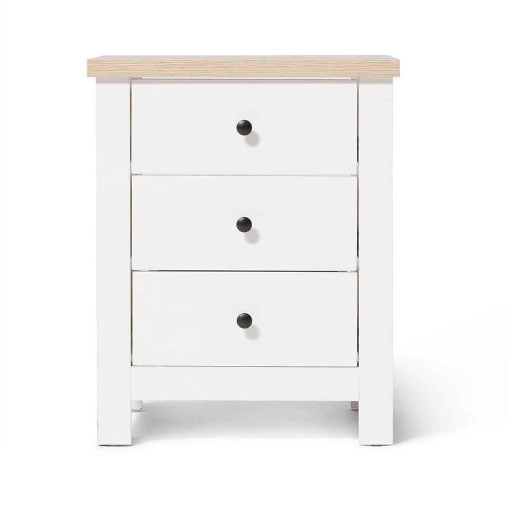 Bampton 3 Piece Bedroom Set - 3 Over 4 Chest of Drawers - Alabaster White