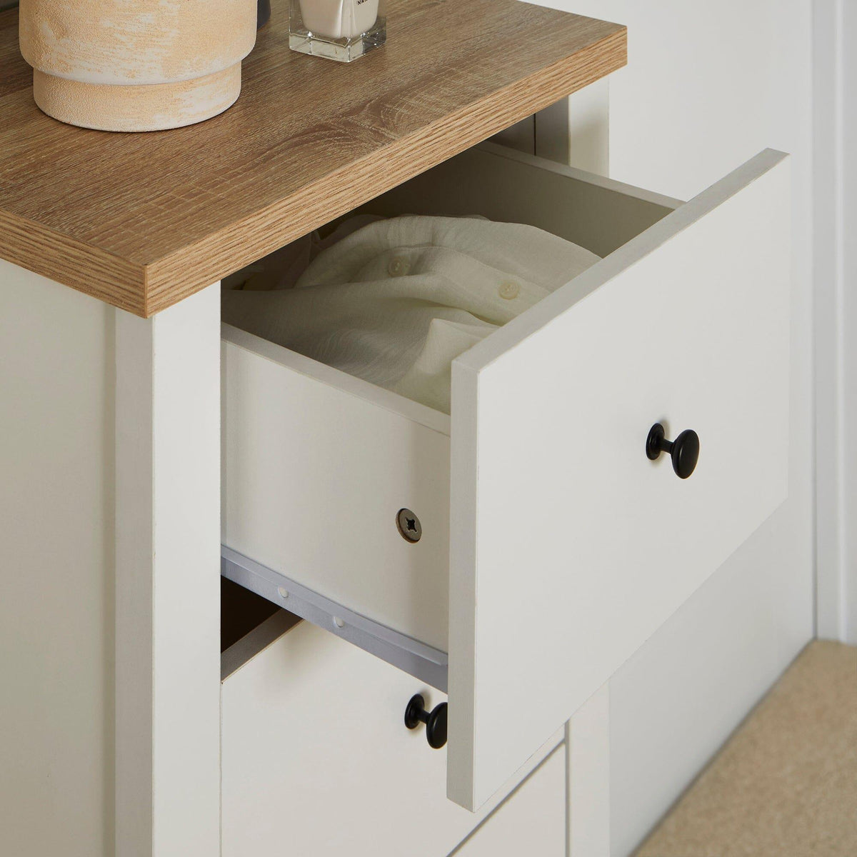 Outlet - Bampton 5 Drawer Tallboy - White
