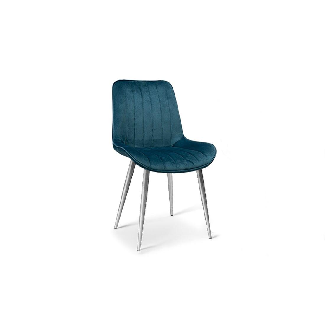 OUTLET - Bella Teal Dining Chairs - Set of 2 - Chrome Legs