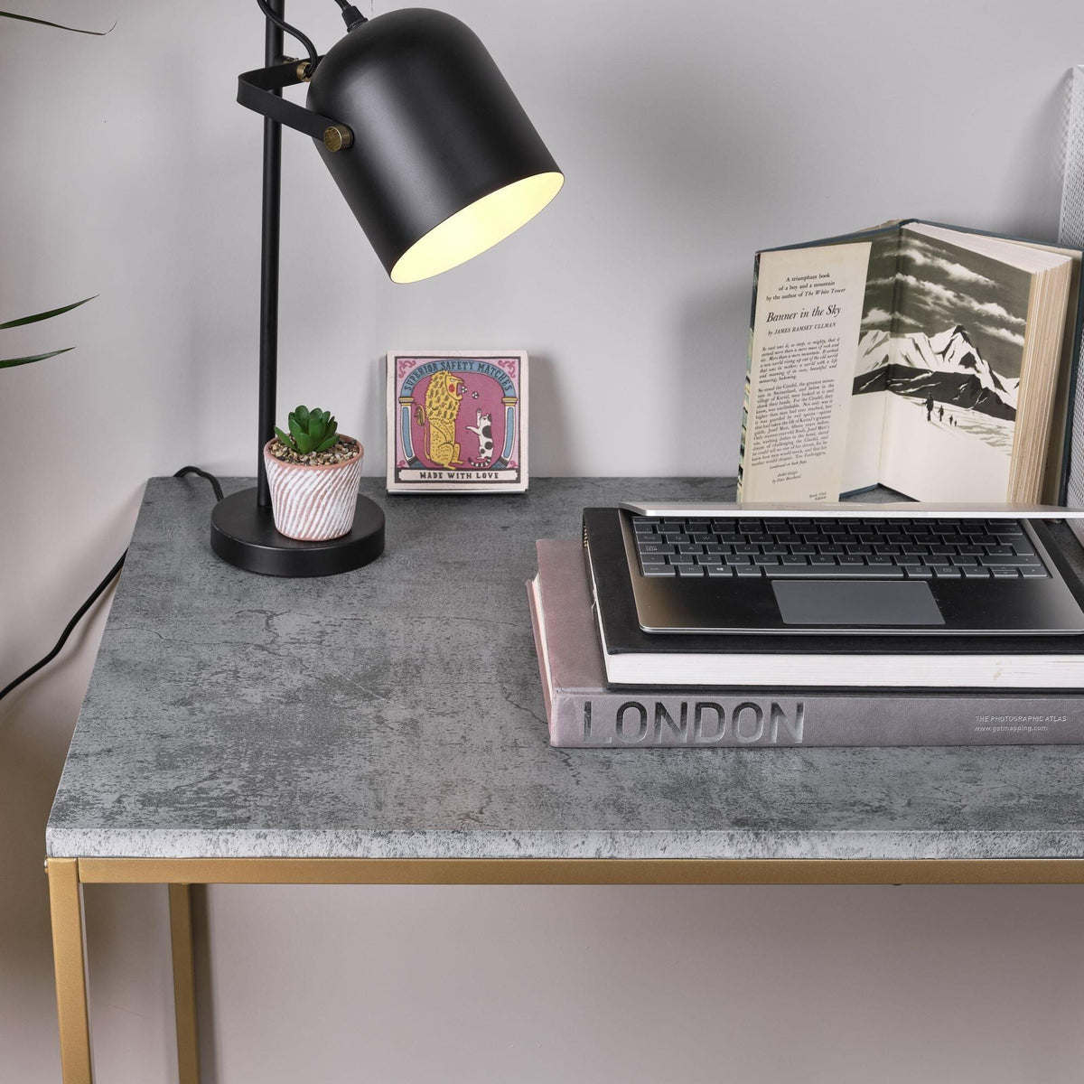 Outlet - Birstall 41cm Metal Desk Lamp - Black