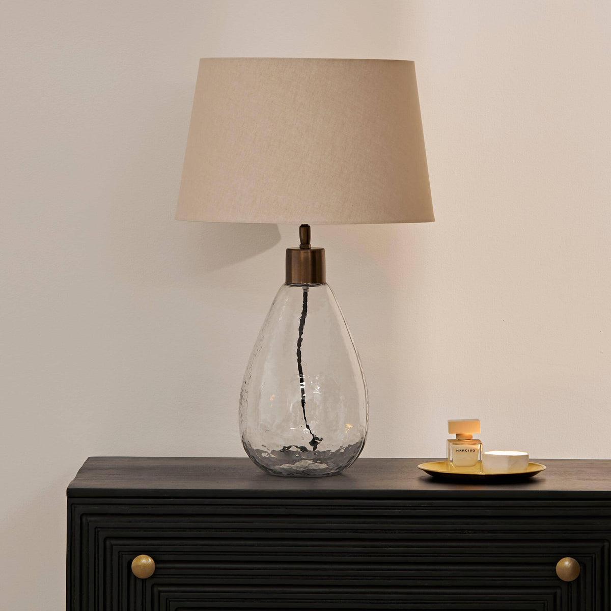 OUTLET - Breamore 30cm Lamp Base - Clear Glass