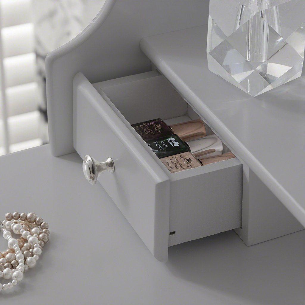 Capri Grey Dressing Table with Mirror & Stool