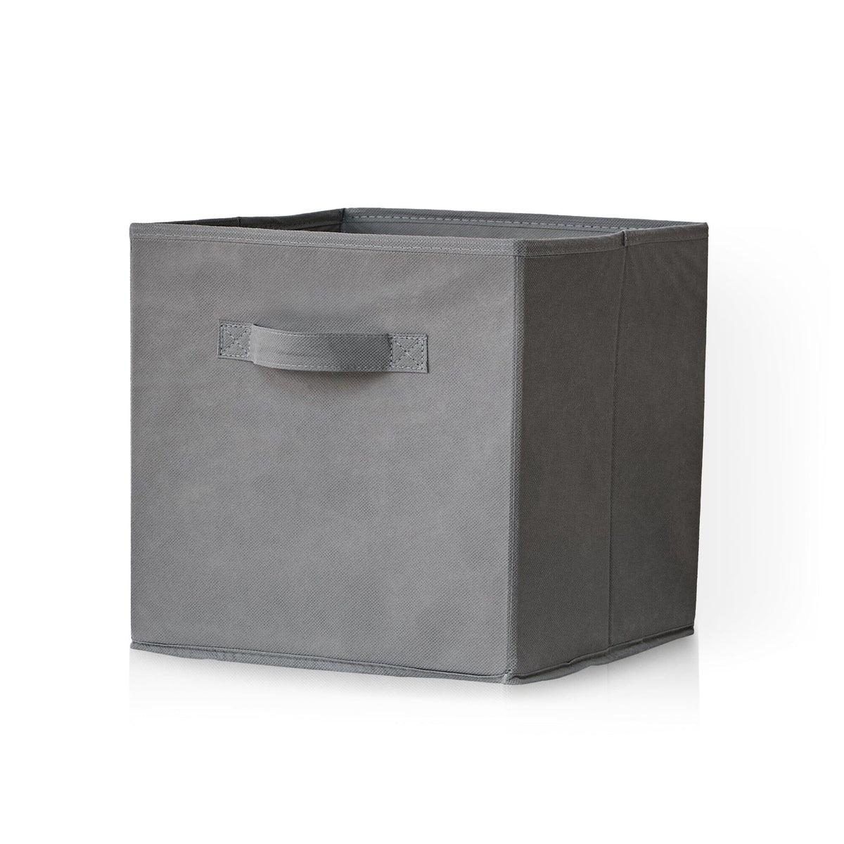 Cara 4 Cube Chalk White Bookcase Wooden Display Unit Shelving Storage Bookshelf Shelves - Grey Basket