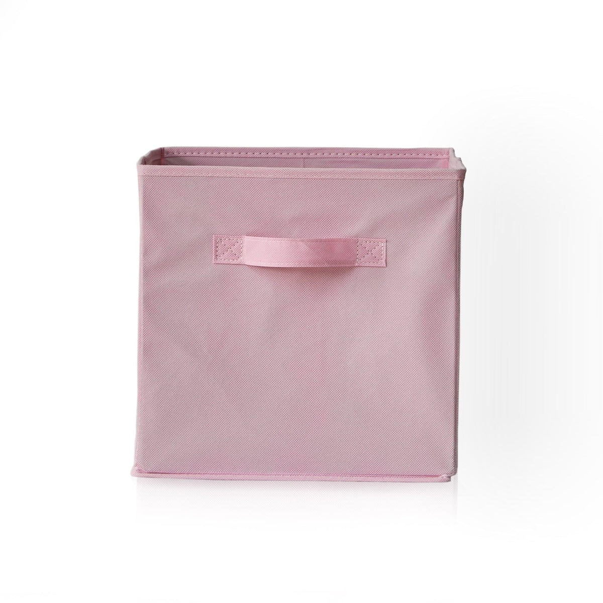 Cara 16 Cube Storage Unit - Chalk White - Two 8x2 Units - Pink Basket