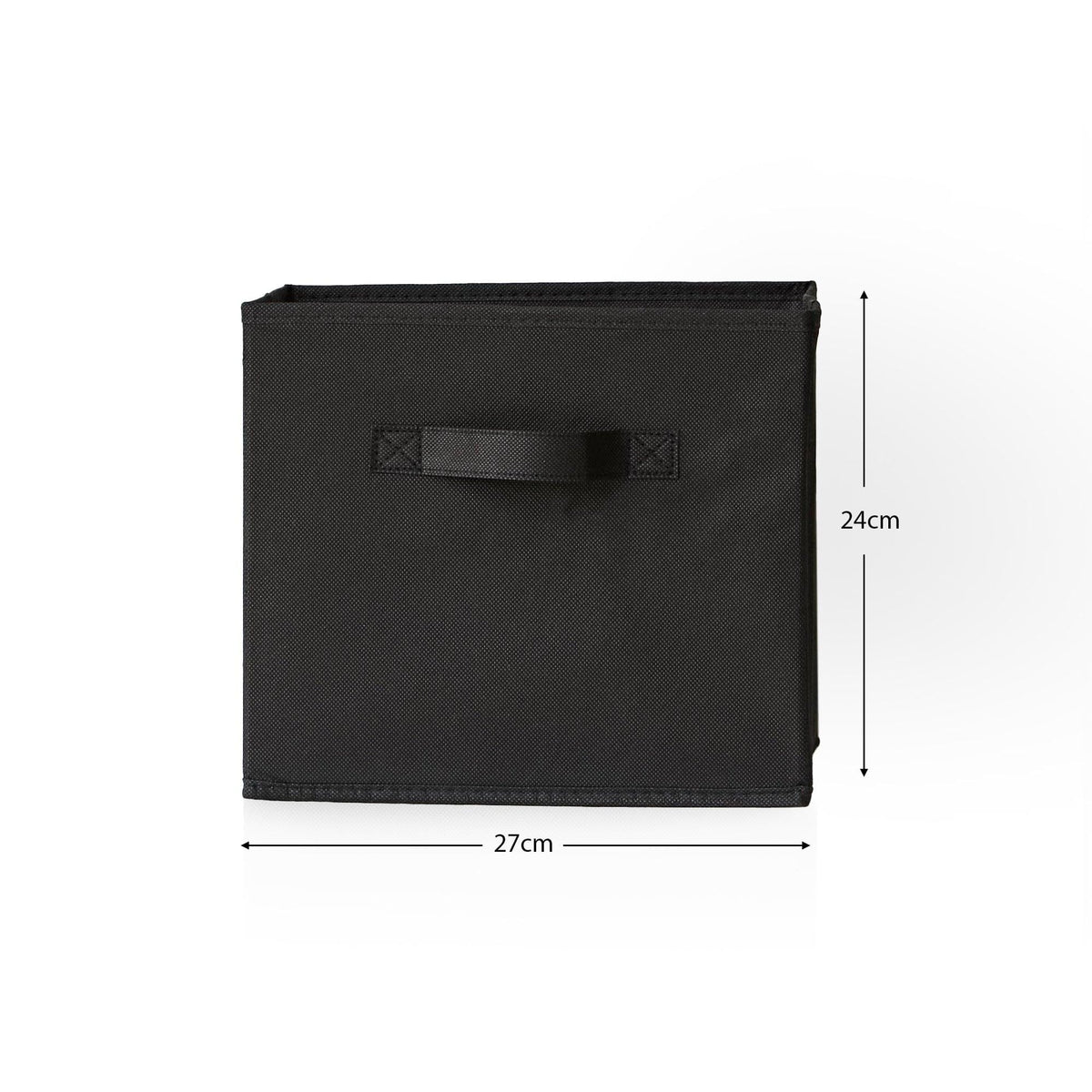 Outlet - Cara Fabric Cube Storage Box - Small - Black