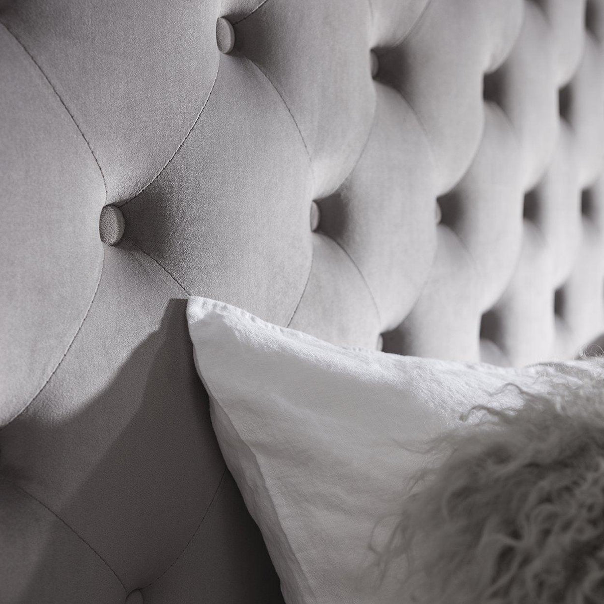 Cavill Fabric King Size Bed - Grey