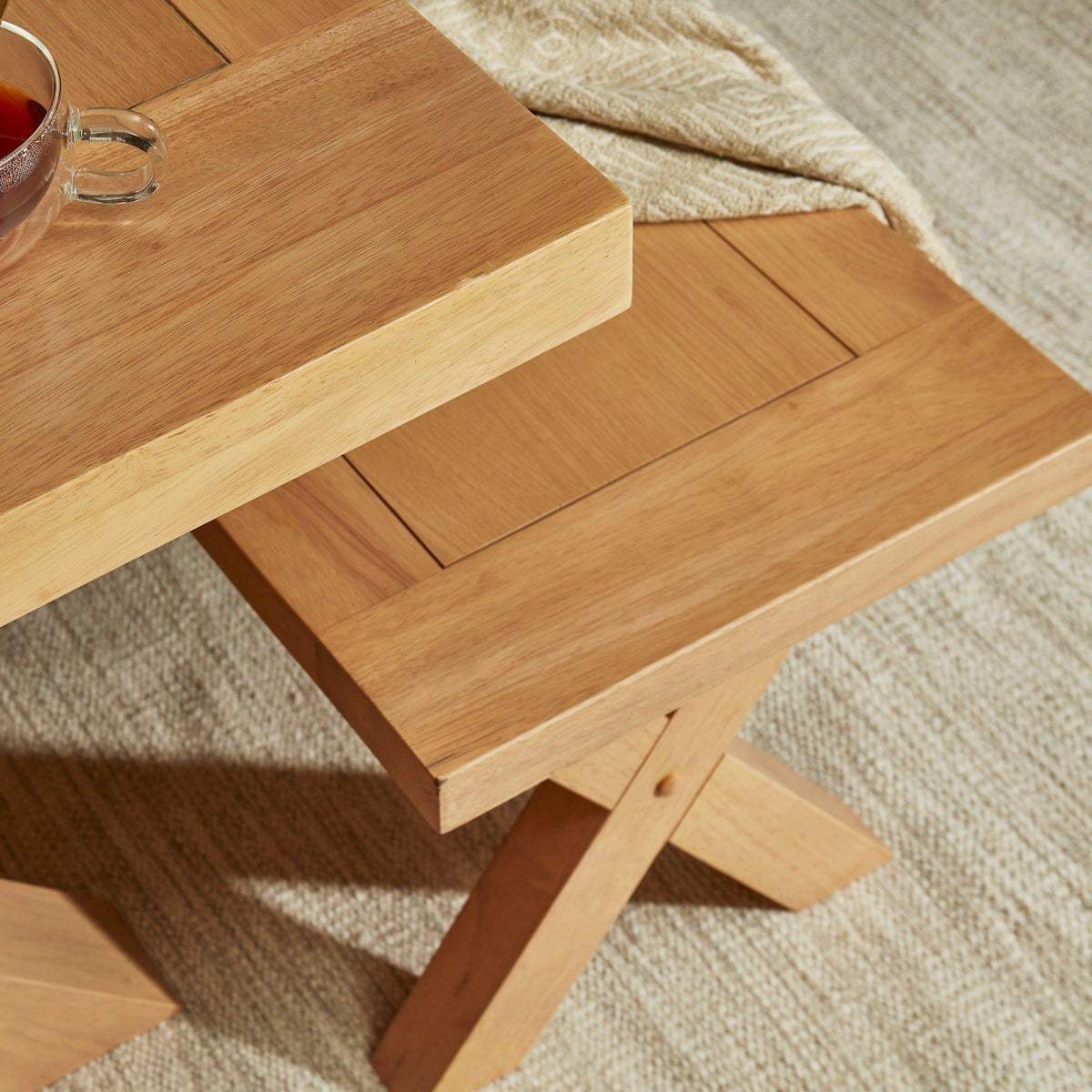 Charlotte 3 Seater Dining Bench - Pale Oak