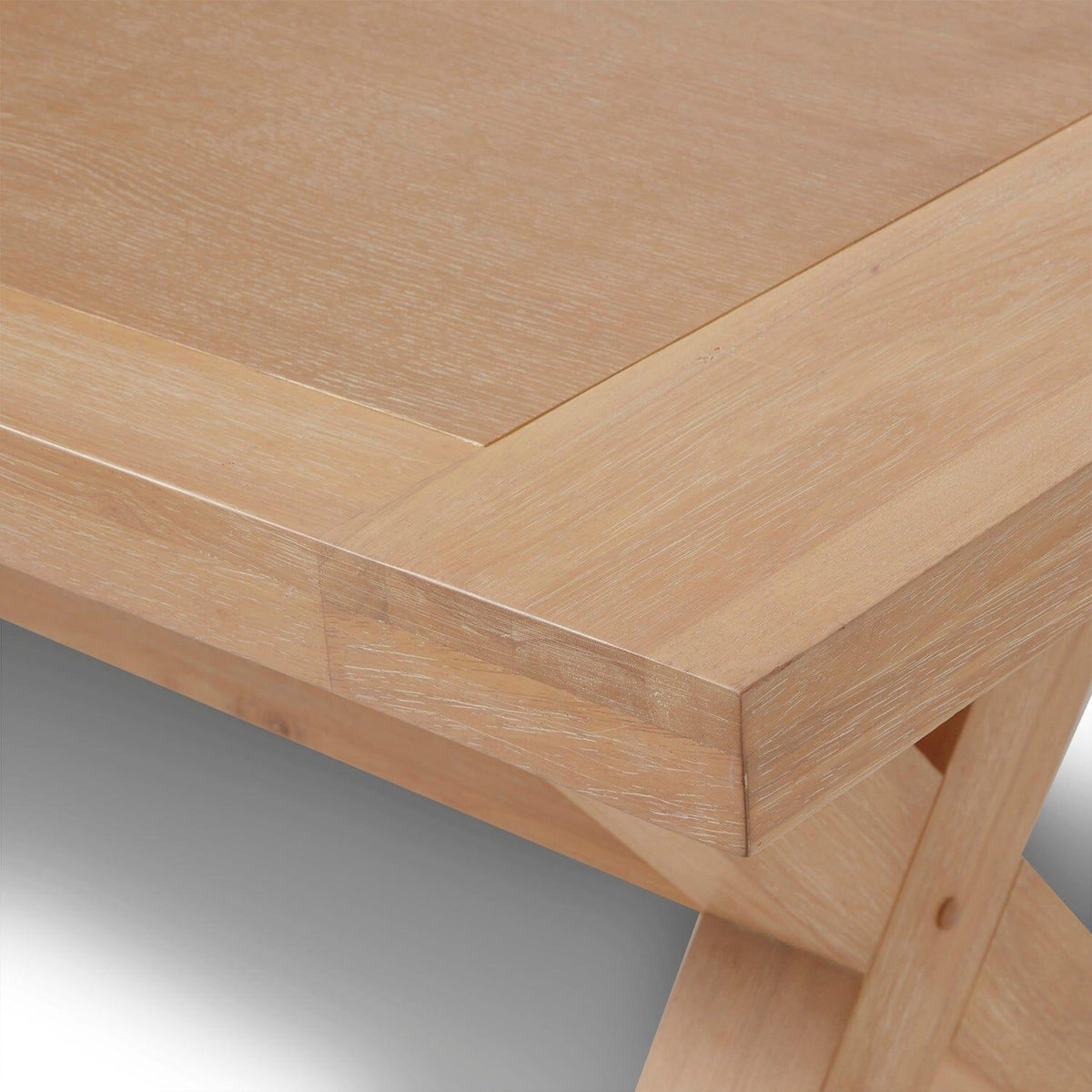 OUTLET - Charlotte Whitewash Dining Table - Cross Leg