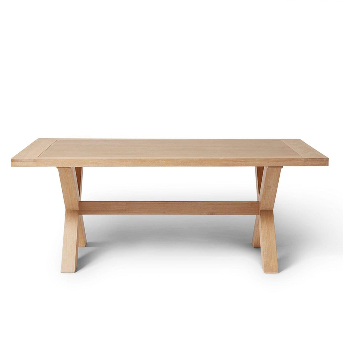 Charlotte Whitewash Dining Table - Cross Leg