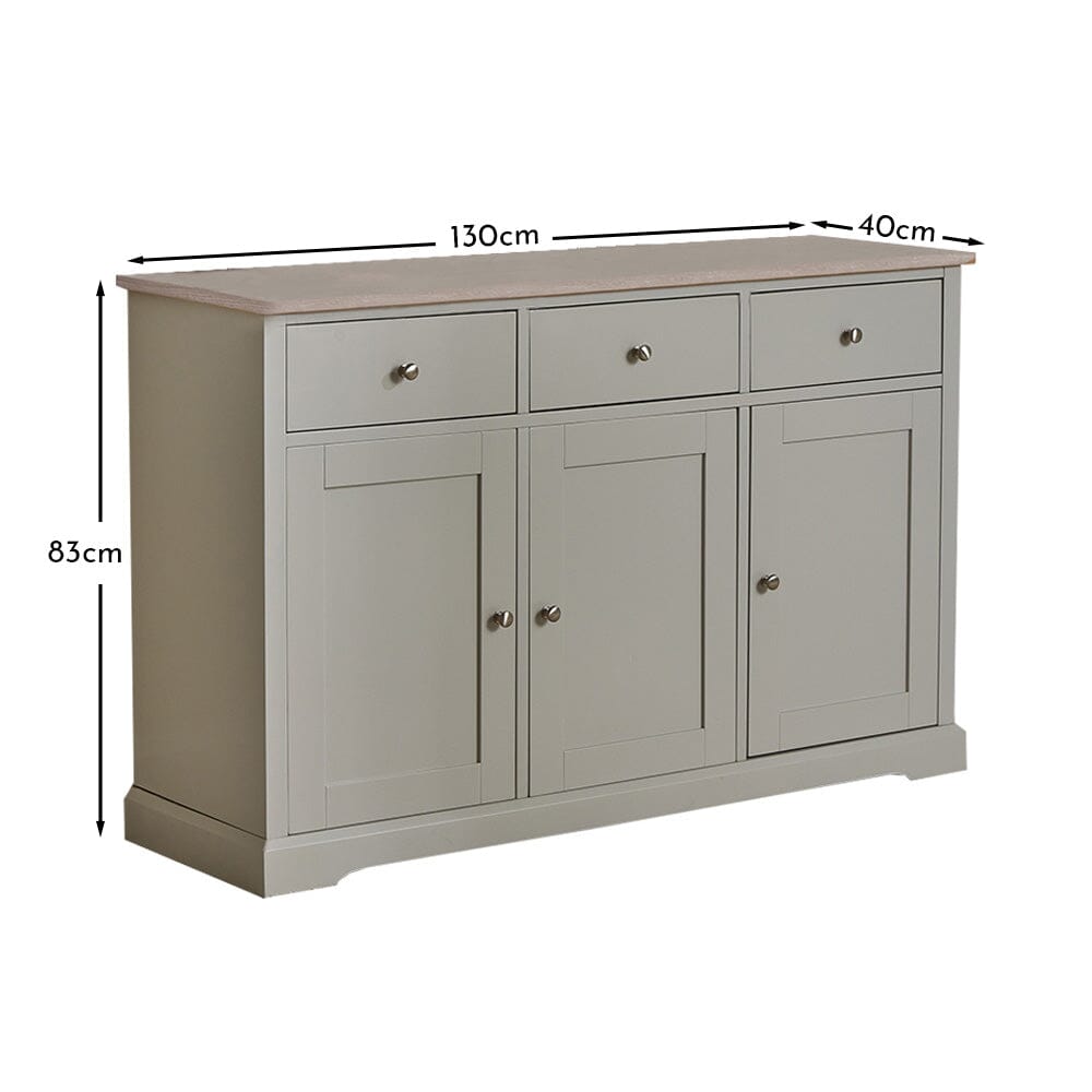 Chatsworth 3 Door Large Sideboard - Linen Grey