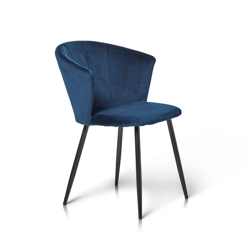 Outlet - Cleo Dining Chair - Blue with Black Legs