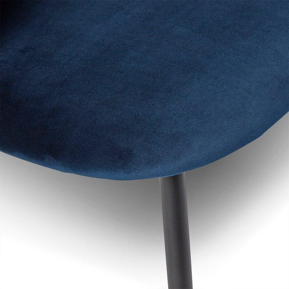 Outlet - Cleo Dining Chair - Blue with Black Legs