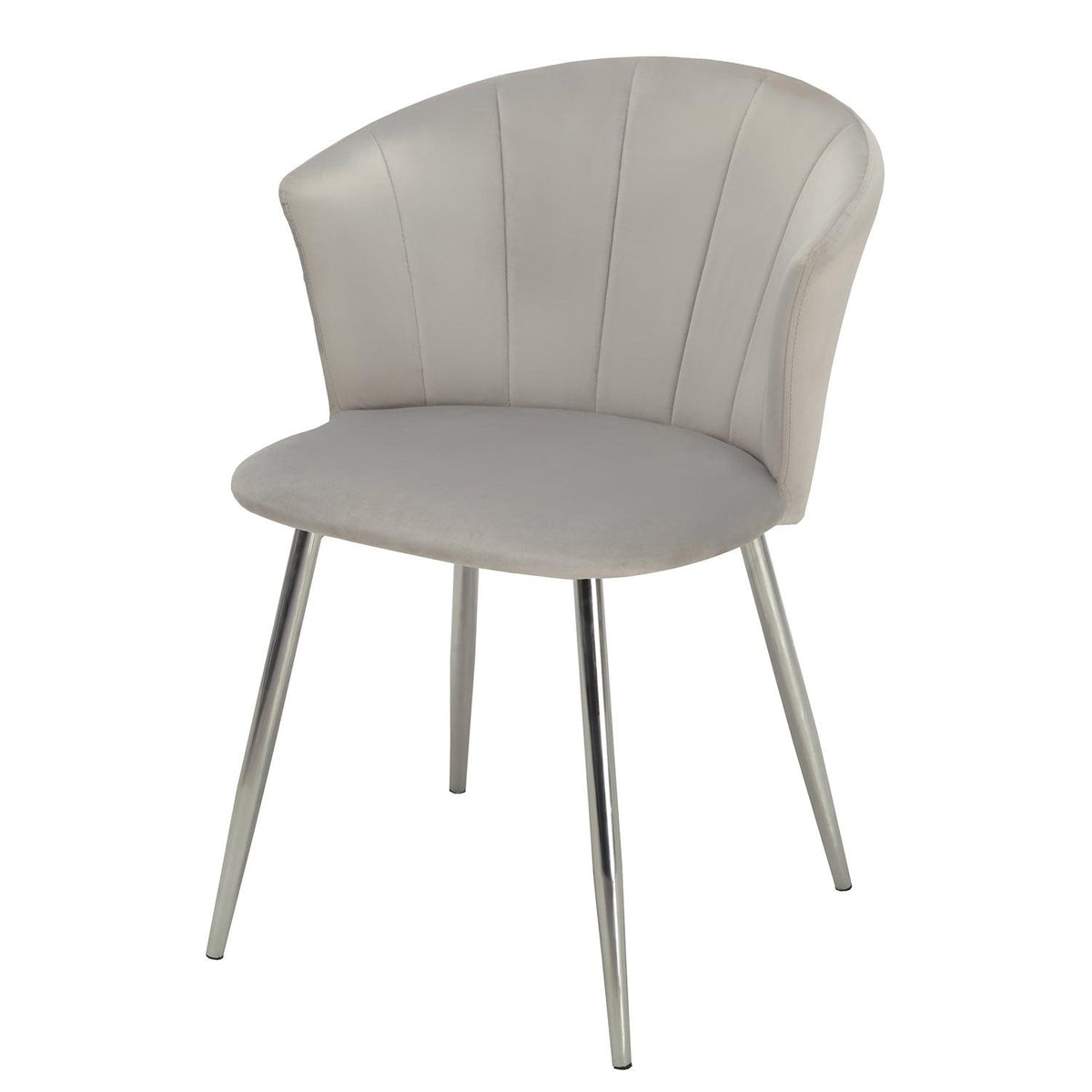 OUTLET - Cleo Grey Dining Chairs - Set of 2 - Chrome Legs