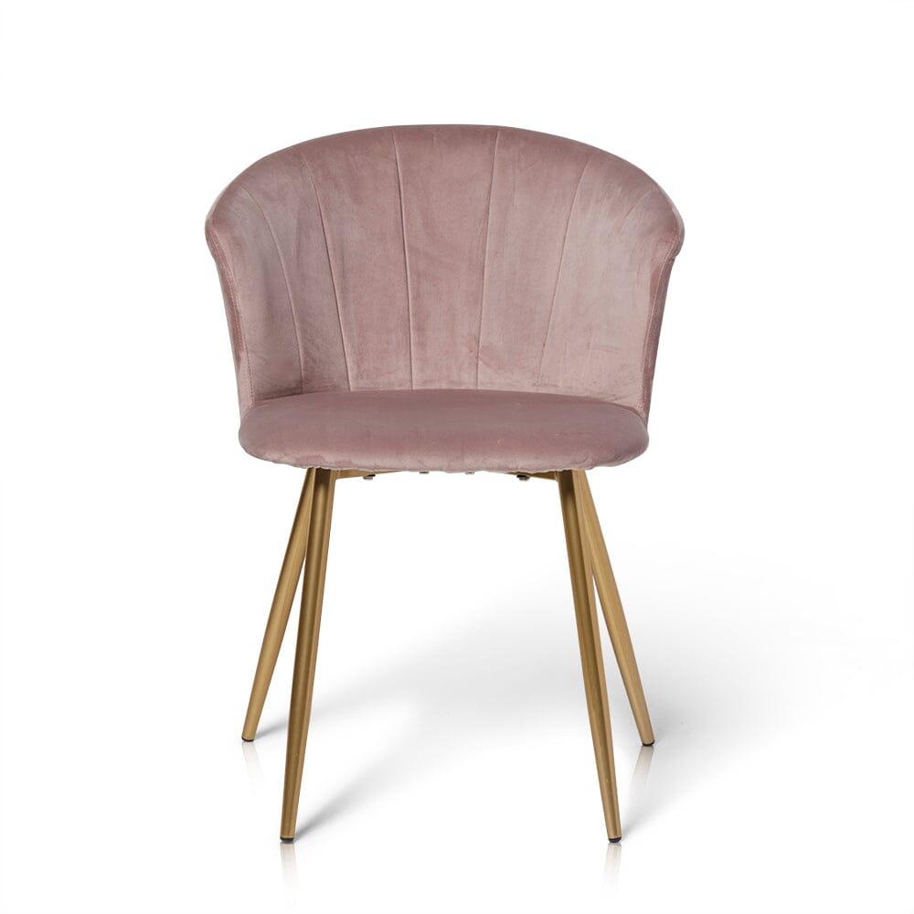 Outlet - Cleo Dining Chairs - Set of 2 - Pink & Gold