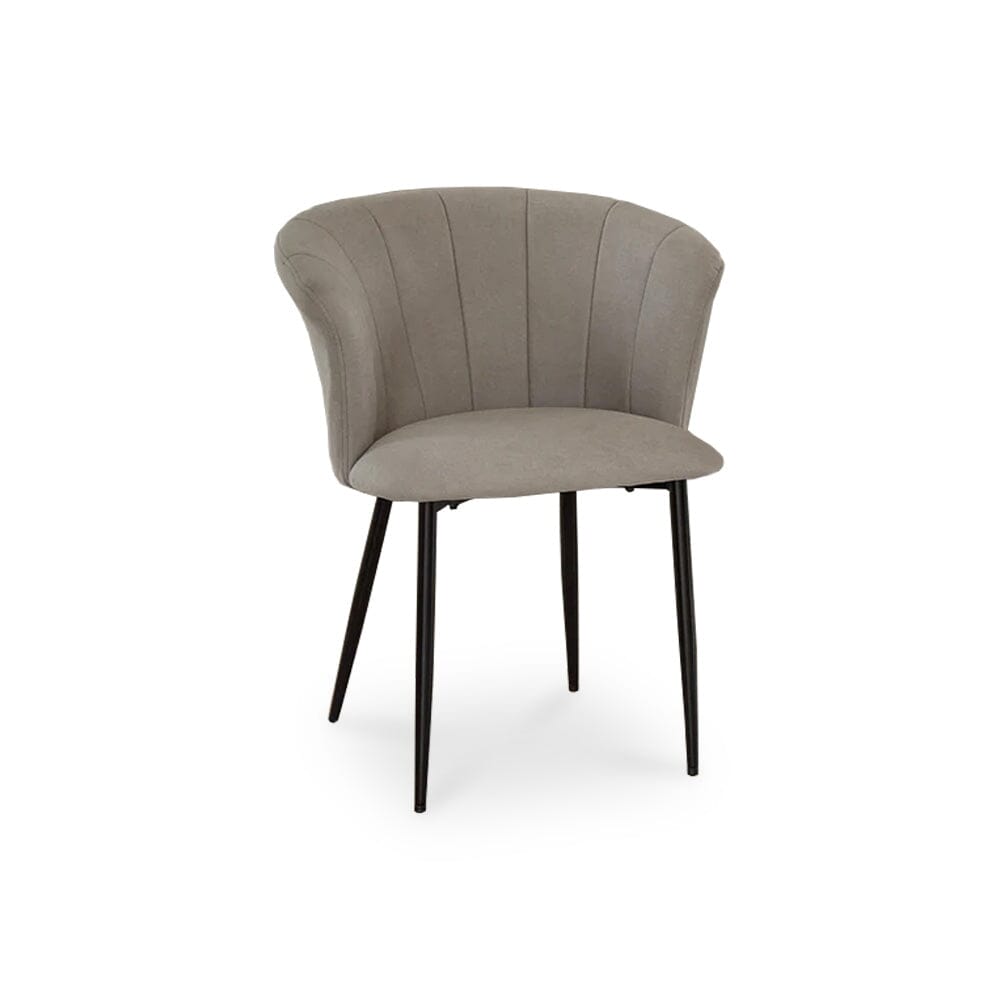 Atlas Chalked Mango Wood Dining Table - 6 Seater - Cleo Soft Beige Dining Chairs - Black Legs