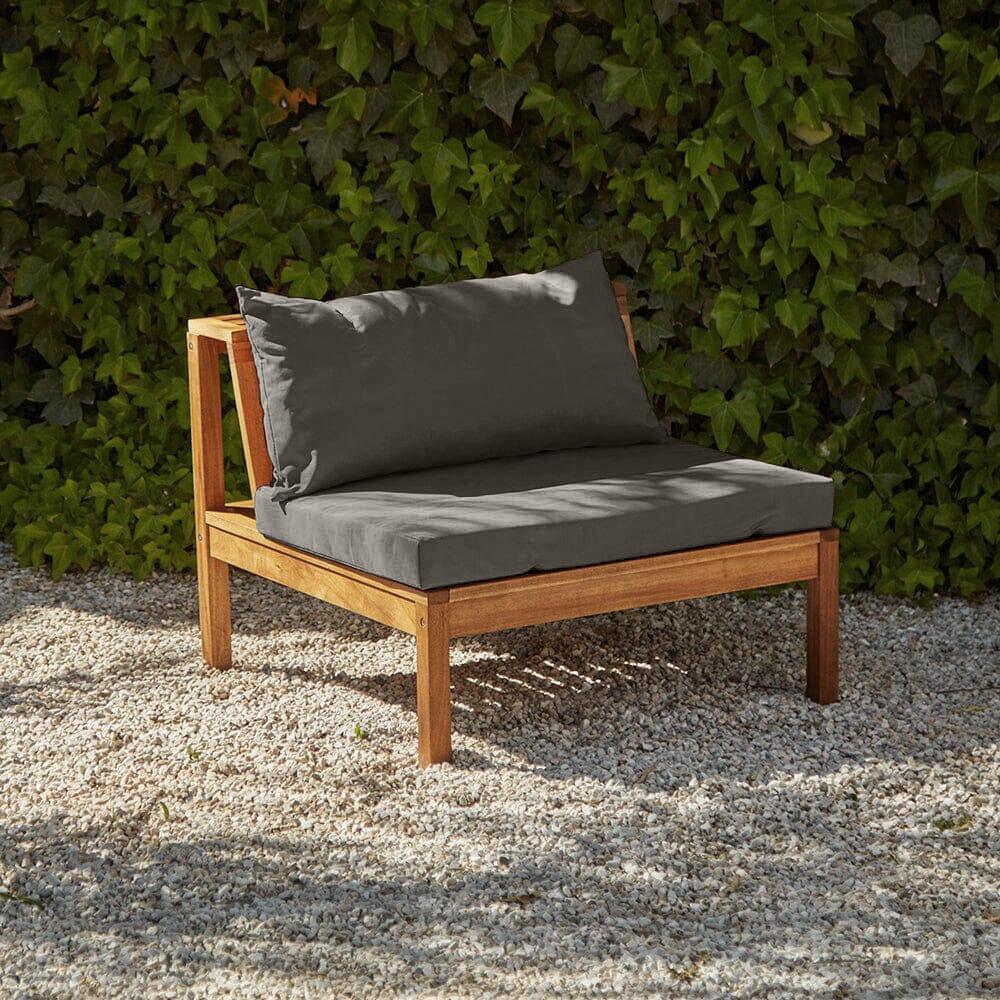 Dakota Wooden Garden Corner Sofa Set - Grey Cushions