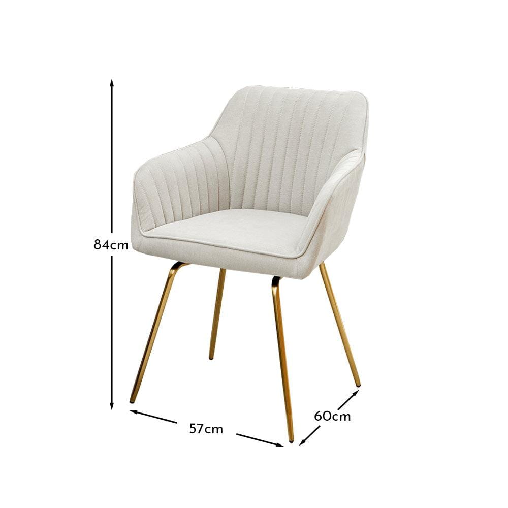 Darcy Office Swivel Chair - Soft Beige with Gold legs