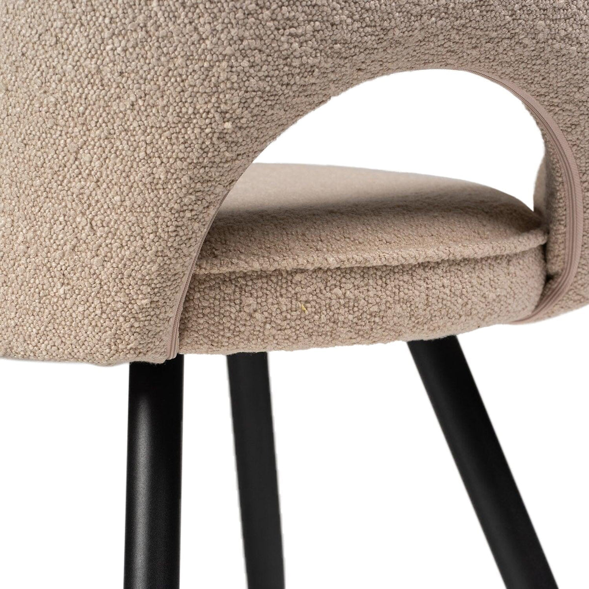 Dolly Boucle Dining Chairs - Set of 2 - Black Legs