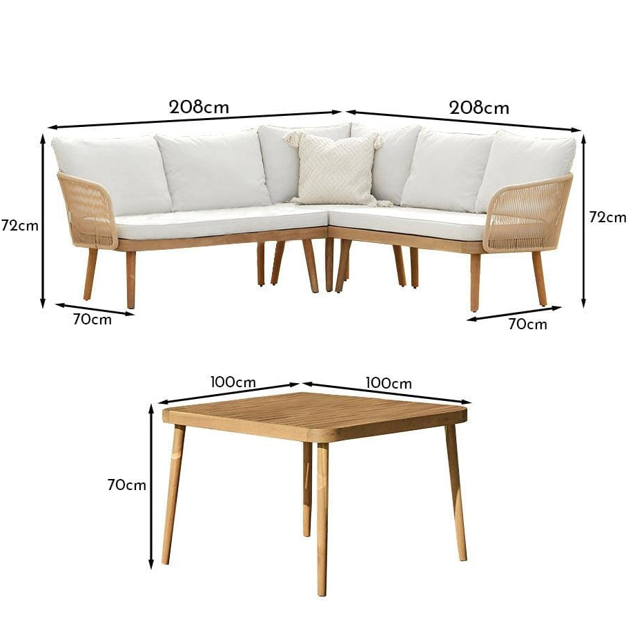 Eaden Rope Corner Dining Set - Natural